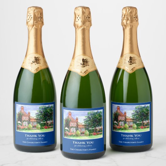 Der Garten des Manor House York Schaumweinetikett (Flaschen)