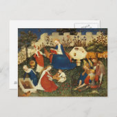 Der Garten des mittelalterlichen Künstlers Postkarte (Vorne/Hinten)