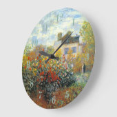 Der Garten des Monet von Argenteuil Große Wanduhr (Winkel)