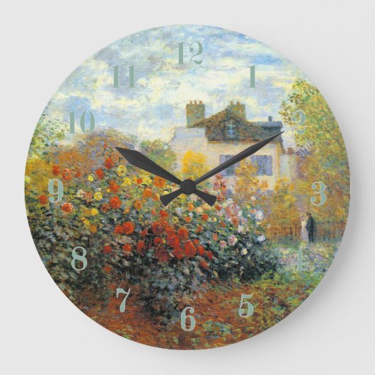 Der Garten des Monet von Argenteuil Große Wanduhr (Vorderseite)