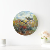 Der Garten des Monet von Argenteuil Große Wanduhr (Zuhause)
