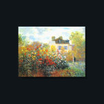 Der Garten des Monet von Argenteuil Leinwanddruck<br><div class="desc">Der Garten des Monet in Argenteuil ist ein Landschaftsbild des Impressionismus,  das von dem französischen Künstler Claude Monet c. 1873,  mit ihm und seiner Ehefrau im Hintergrund stehend.</div>