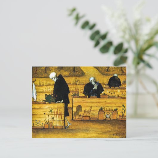 Der Garten des Todes von Hugo Simberg 1896 Postkarte (Stehend Vorderseite)