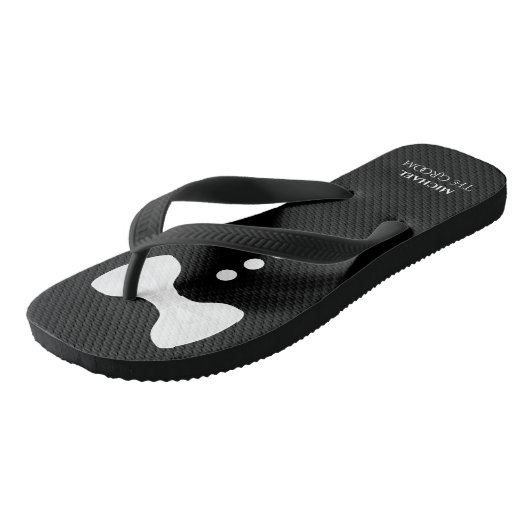 Der Garten. Fun White Bow Krawatte & Buttons Hochz Badesandalen (Schrägansicht)