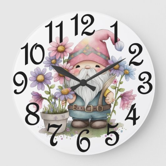 Der Garten-Gnome Große Wanduhr (Vorderseite)
