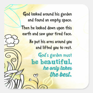 Der Garten Gottes Quadratischer Aufkleber
