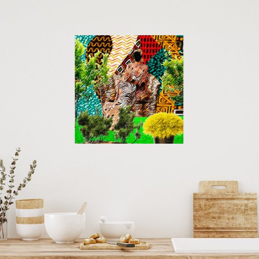 Der Garten im Inneren: Afrozentrische Silhouette Poster (Küche)