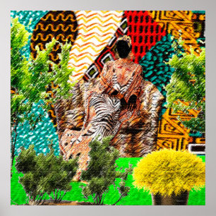 Der Garten im Inneren: Afrozentrische Silhouette Poster