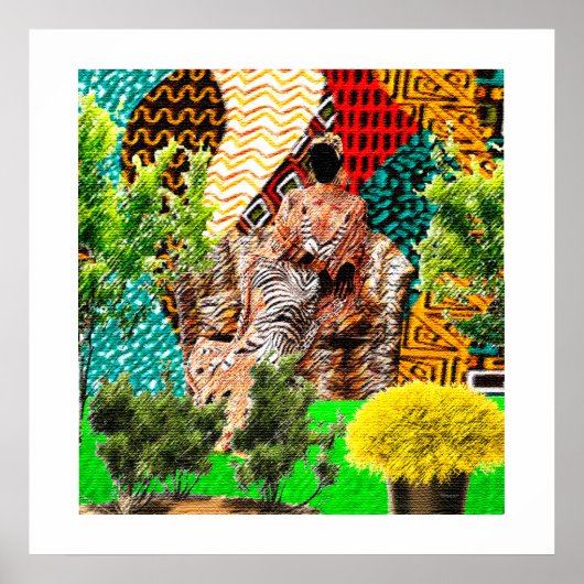 Der Garten im Inneren: Afrozentrische Silhouette Poster (Vorne)