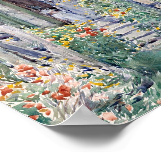 Der Garten in seiner Herrlichkeit | Childe Hassam Poster (Ecke)