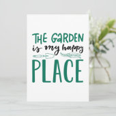 Der Garten ist mein glücklicher Ort Dankeskarte (Stehend Vorderseite)