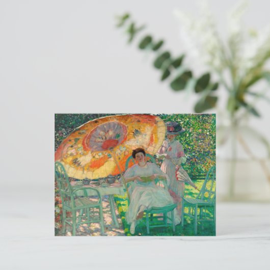 Der Garten-Sonnenschirm Postkarte (Stehend Vorderseite)