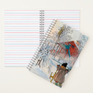 Der Garten und das Waschhaus von Carl Larsson Notizblock