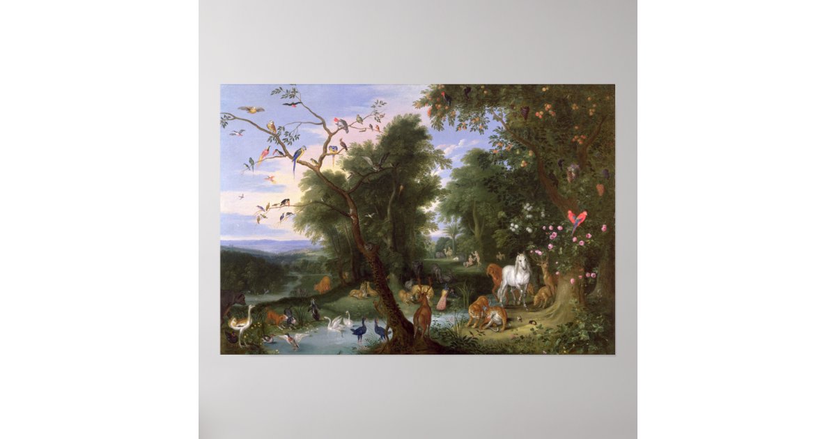 Der Garten von Eden, 1659 Poster Zazzle.de