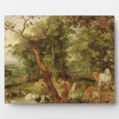 Der Garten von Eden; im Hintergrund der Temptati Fotoplatte (Vorderseite)