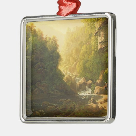 Der Gebirgsstrom, c.1820-30 (Öl auf Leinwand) Ornament Aus Metall (Links)