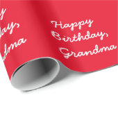 Der Geburtstag der Großmutter, weiß auf roter Geschenkpapier (Rolleneckpunkt)