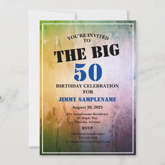 Der Geburtstag des Abstrakten Blauen Mannes feiert Einladung (Vorderseite)