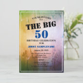 Der Geburtstag des Abstrakten Blauen Mannes feiert Einladung (Stehend Vorderseite)