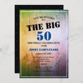 Der Geburtstag des Abstrakten Blauen Mannes feiert Einladung (Vorne/Hinten)