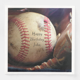Der Geburtstag des Baseball-Sporthobby Serviette