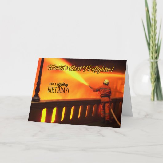 Der Geburtstag des Feuerwehrmanns für eine großart Karte (Vorderseite)
