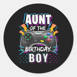 Der Geburtstag des Jungen Matching Video Game Birt Runder Aufkleber