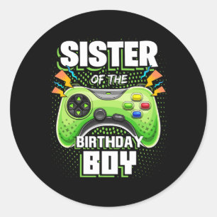 Der Geburtstag des Jungen Matching Video Game Birt Runder Aufkleber