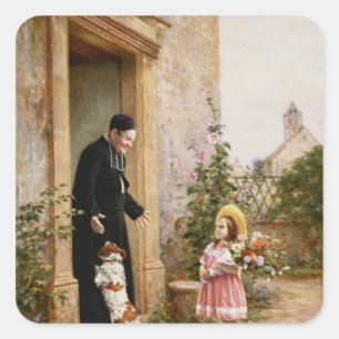 Der Geburtstag des Priesters Quadratischer Aufkleber