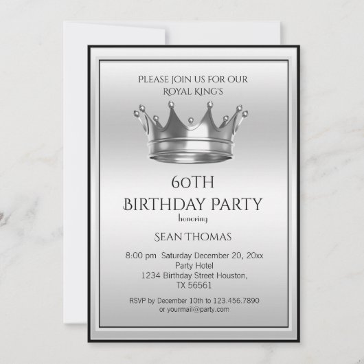 Der Geburtstag des Silberkrone-Mannes Einladung (Vorderseite)