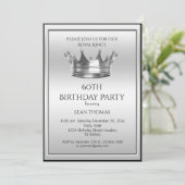 Der Geburtstag des Silberkrone-Mannes Einladung (Stehend Vorderseite)