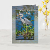 Der Geburtstag des Vaters, großes Blau-Reiher Karte (Gelbe Blume)