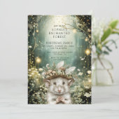 Der Geburtstag des verzauberten Waldkindes Einladung (Stehend Vorderseite)