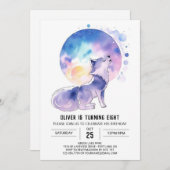 Der Geburtstag des verzauberten Wolfs Einladung (Vorne/Hinten)