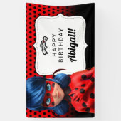 Der Geburtstag des wunderbaren Ladybug-Girls Banner (Vertikal)