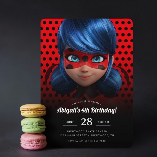 Der Geburtstag des wunderbaren Ladybug-Girls Einladung