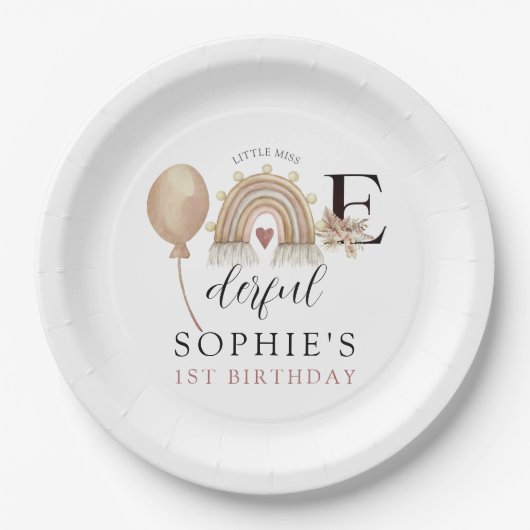 Der Geburtstag eines erbarmungslosen Regenbogenmäd Pappteller (Vorderseite)