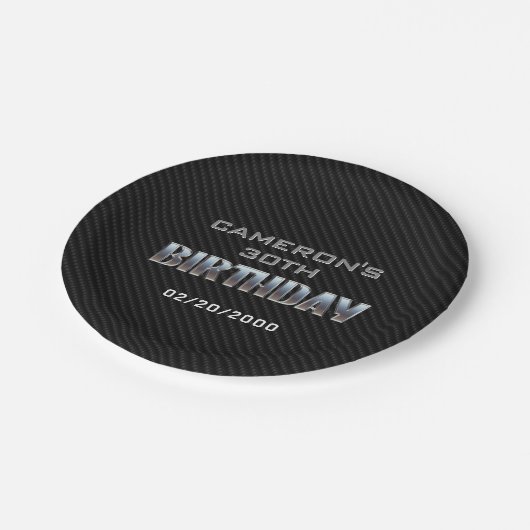 Der Geburtstag eines männlichen Jungen Pappteller (Schrägansicht)