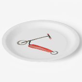 Der Geburtstag wenig rotes Roller-Kindes Pappteller (Schrägansicht)