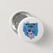 Der Geburtstags-Astronaut Button (Vorne & Hinten)