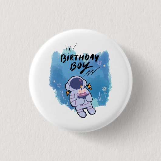 Der Geburtstags-Astronaut Button (Vorderseite)