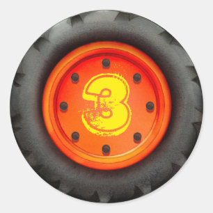 Der Geburtstags-Bau-LKW-Party des Kindes 3. Runder Aufkleber