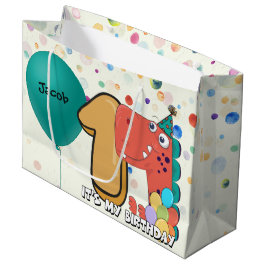 Der Geburtstags-Dinosaurier-Gewohnheit des Babys Große Geschenktüte