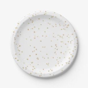 Der Geburtstags-Gold-Glitzer des Kindes Pappteller