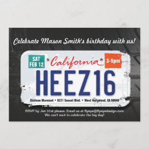 Der Geburtstags-Kalifornien-Lizenz-Einladung des Einladung