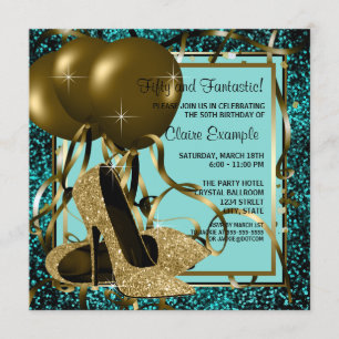 Der Geburtstags-Party schwarzes Goldder hohen Einladung