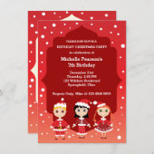 Der Geburtstags-WeihnachtsParty der Kinder Einladung (Vorne/Hinten)