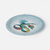 Der Geburtstagsdrache im Dezember: Türkis Pappteller (Schrägansicht)