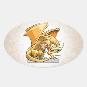 Der Geburtstagsdrache im November: Topaz Ovaler Aufkleber