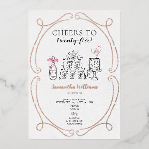 Der Geburtstagsgürtel Girl Soirée Champagne Folieneinladung